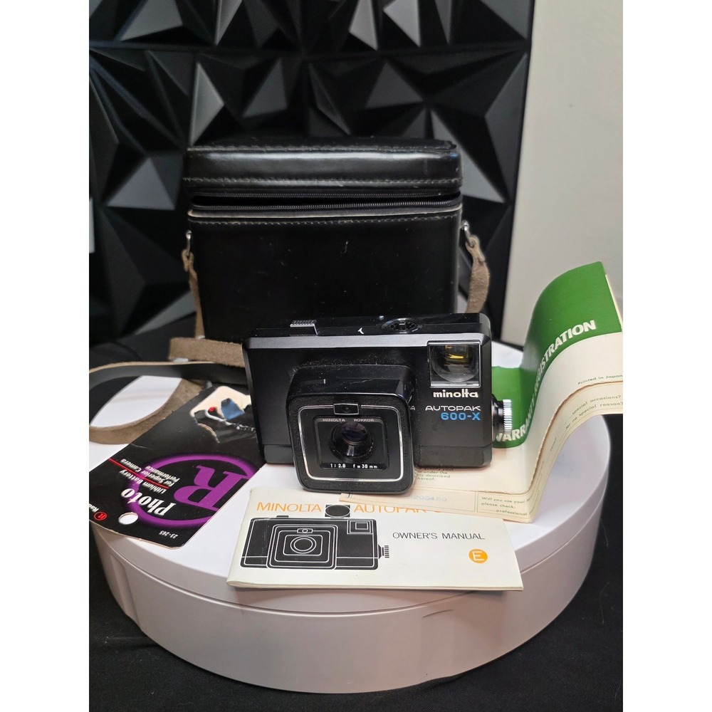 Minolta Autopak 600-X 126 Film Camera Rokkor 38mm 2.8 Lens Case Manual 200480